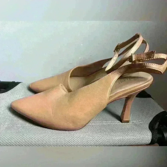 27 Edit Naturalizer Adelice Half D’Orsay Sling Back Tan Leather Pump Size 9 - Picture 7 of 9